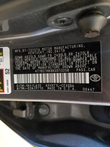 Photo 11 VIN: 4T1B21HK6KU013258 - TOYOTA CAMRY HYBR 