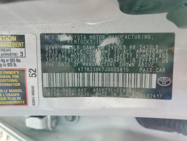 Photo 12 VIN: 4T1B21HK7JU005815 - TOYOTA CAMRY HYBR 