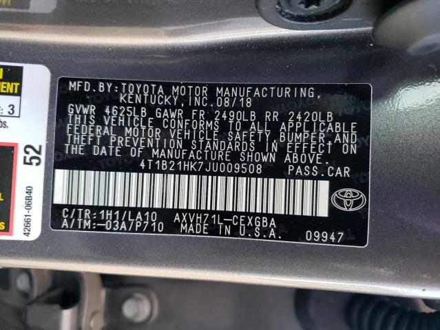 Photo 11 VIN: 4T1B21HK7JU009508 - TOYOTA CAMRY 