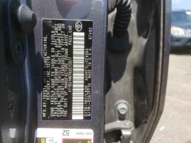 Photo 11 VIN: 4T1B21HK7KU513977 - TOYOTA CAMRY HYBR 