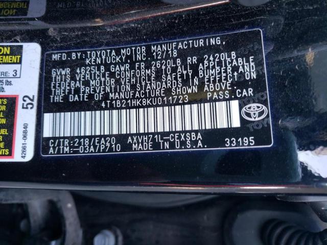 Photo 9 VIN: 4T1B21HK8KU011723 - TOYOTA CAMRY HYBR 