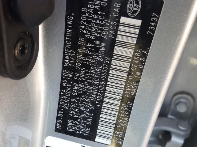 Photo 9 VIN: 4T1B21HK9JU503739 - TOYOTA CAMRY HYBR 