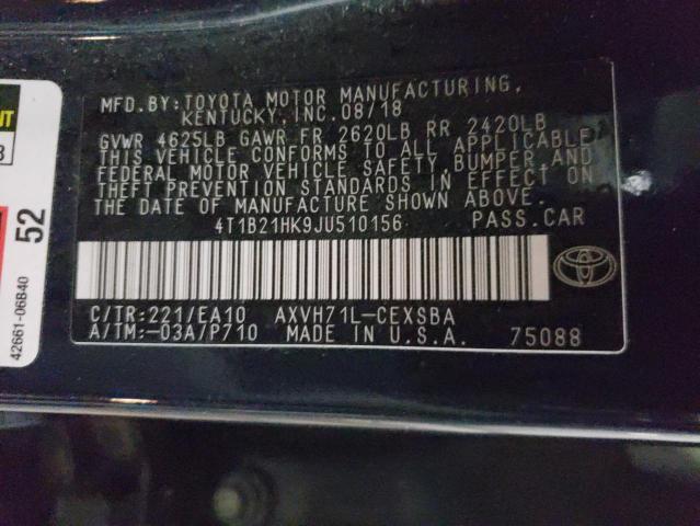 Photo 11 VIN: 4T1B21HK9JU510156 - TOYOTA CAMRY HYBR 