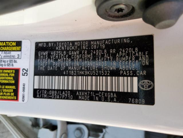 Photo 11 VIN: 4T1B21HK9KU521532 - TOYOTA CAMRY HYBR 