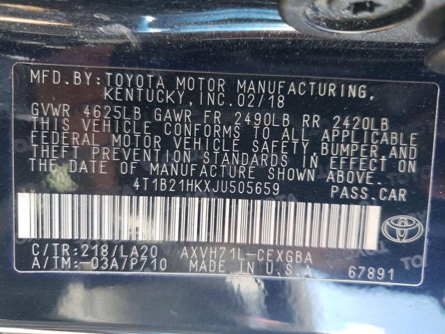 Photo 12 VIN: 4T1B21HKXJU505659 - TOYOTA CAMRY HYBR 