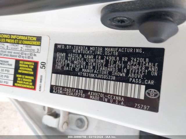 Photo 8 VIN: 4T1B31HK1JU505238 - TOYOTA CAMRY 