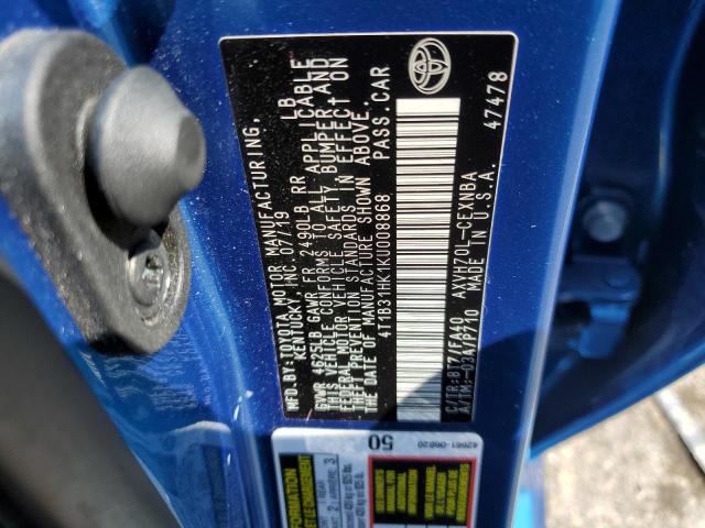 Photo 9 VIN: 4T1B31HK1KU008868 - TOYOTA CAMRY LE 