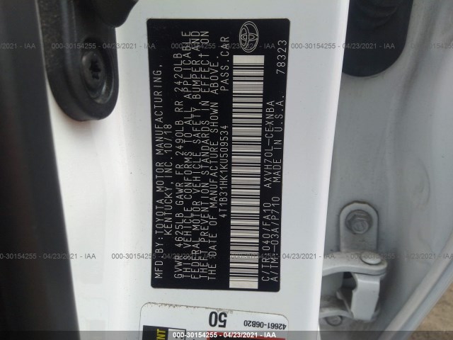 Photo 8 VIN: 4T1B31HK1KU509534 - TOYOTA CAMRY 