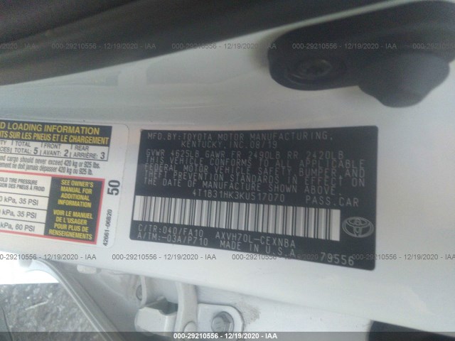 Photo 8 VIN: 4T1B31HK3KU517070 - TOYOTA CAMRY 