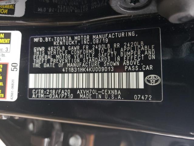 Photo 11 VIN: 4T1B31HK4KU009013 - TOYOTA CAMRY LE 