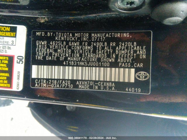 Photo 8 VIN: 4T1B31HK5JU001100 - TOYOTA CAMRY HYBRID 