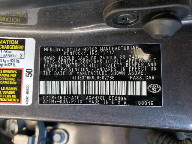 Photo 9 VIN: 4T1B31HK6JU502786 - TOYOTA CAMRY LE 