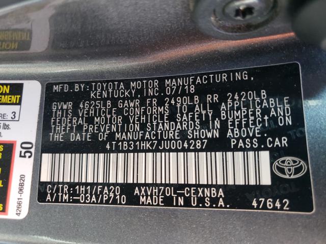 Photo 9 VIN: 4T1B31HK7JU004287 - TOYOTA CAMRY LE 