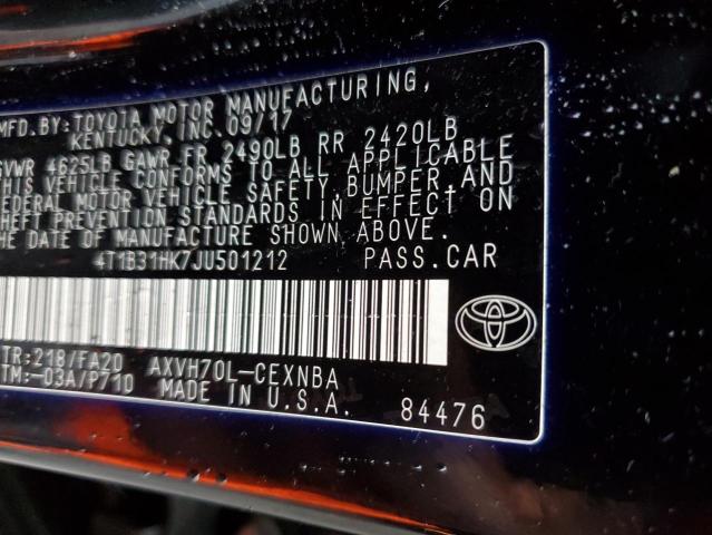 Photo 11 VIN: 4T1B31HK7JU501212 - TOYOTA CAMRY LE 