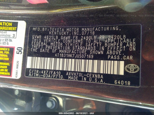 Photo 8 VIN: 4T1B31HK7JU507169 - TOYOTA CAMRY 