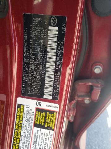 Photo 11 VIN: 4T1B31HK7KU009085 - TOYOTA CAMRY LE 