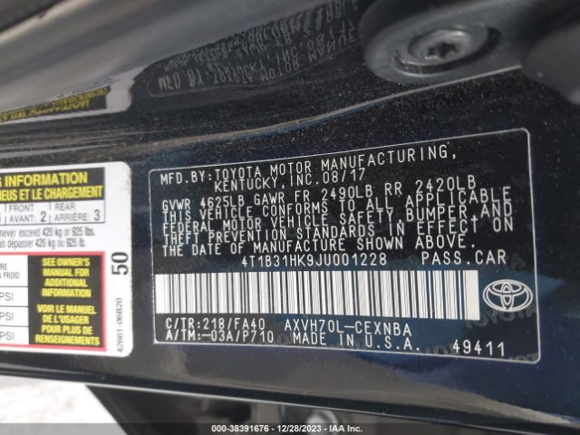 Photo 8 VIN: 4T1B31HK9JU001228 - TOYOTA CAMRY HYBRID 