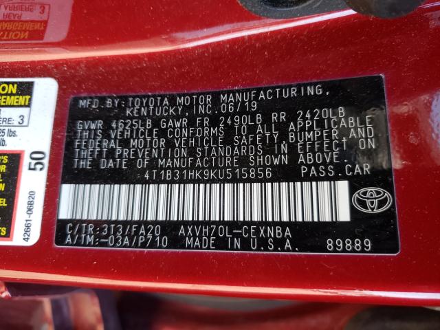 Photo 9 VIN: 4T1B31HK9KU515856 - TOYOTA CAMRY 