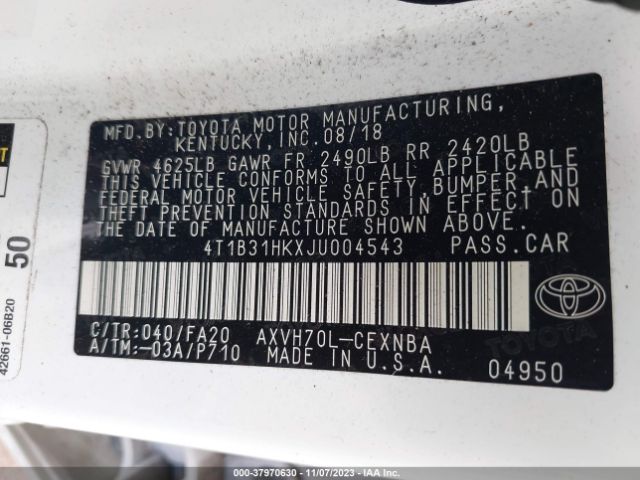 Photo 8 VIN: 4T1B31HKXJU004543 - TOYOTA CAMRY HYBRID 