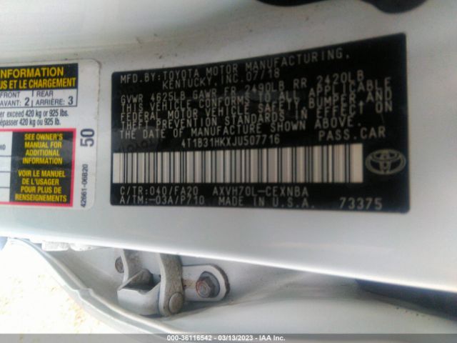 Photo 8 VIN: 4T1B31HKXJU507716 - TOYOTA CAMRY HYBRID 