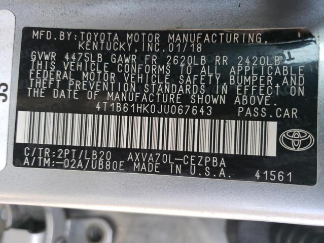 Photo 11 VIN: 4T1B61HK0JU067643 - TOYOTA CAMRY 