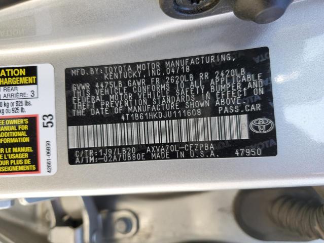 Photo 11 VIN: 4T1B61HK0JU111608 - TOYOTA CAMRY 