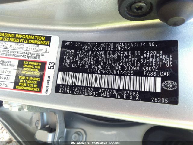 Photo 8 VIN: 4T1B61HK0JU128229 - TOYOTA CAMRY 