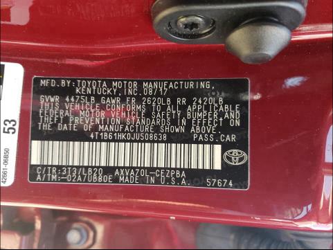 Photo 9 VIN: 4T1B61HK0JU508638 - TOYOTA CAMRY XSE 