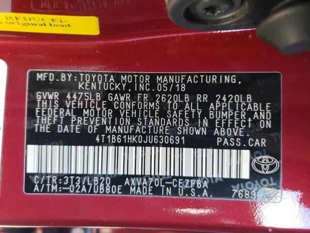 Photo 12 VIN: 4T1B61HK0JU630691 - TOYOTA CAMRY 