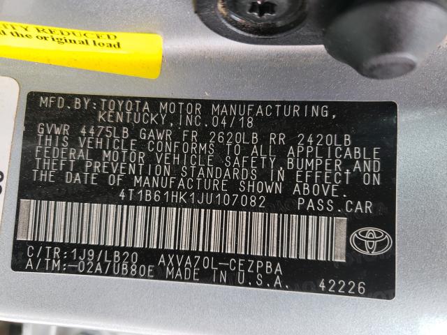 Photo 9 VIN: 4T1B61HK1JU107082 - TOYOTA CAMRY XSE 