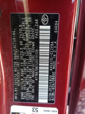 Photo 11 VIN: 4T1B61HK1JU514139 - TOYOTA CAMRY 