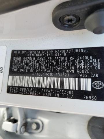 Photo 9 VIN: 4T1B61HK1KU734723 - TOYOTA CAMRY XSE 