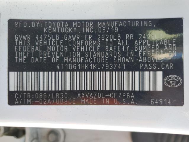 Photo 12 VIN: 4T1B61HK1KU793741 - TOYOTA CAMRY 