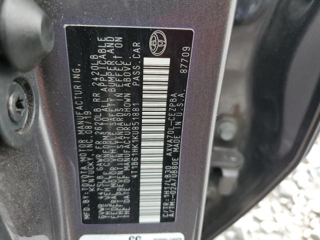 Photo 11 VIN: 4T1B61HK1KU851881 - TOYOTA CAMRY XSE 