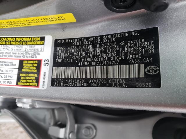 Photo 9 VIN: 4T1B61HK2JU104207 - TOYOTA CAMRY XSE 