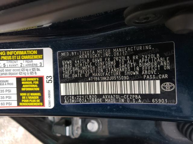 Photo 9 VIN: 4T1B61HK2JU515090 - TOYOTA CAMRY XSE 