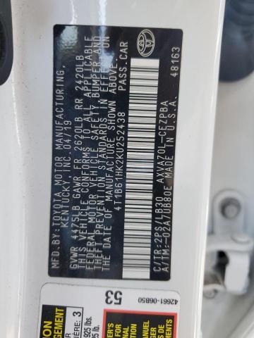 Photo 12 VIN: 4T1B61HK2KU252438 - TOYOTA CAMRY XSE 