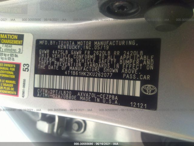 Photo 8 VIN: 4T1B61HK2KU262077 - TOYOTA CAMRY 