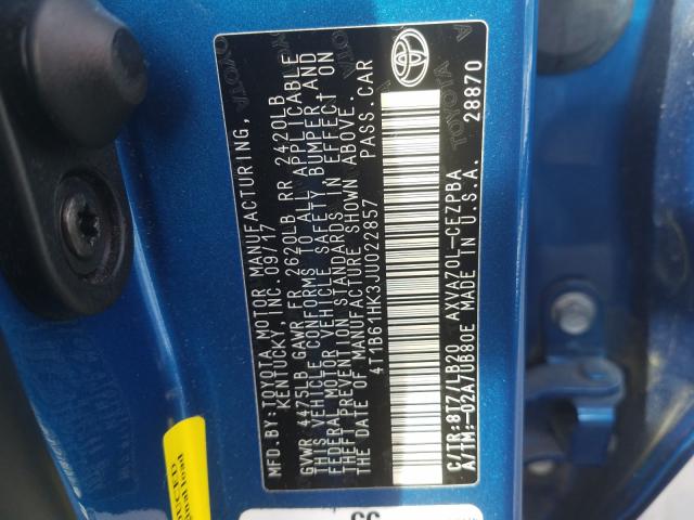 Photo 9 VIN: 4T1B61HK3JU022857 - TOYOTA CAMRY XSE 