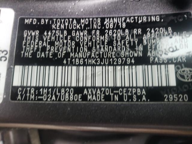 Photo 9 VIN: 4T1B61HK3JU129794 - TOYOTA CAMRY XSE 