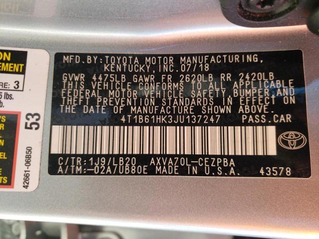 Photo 9 VIN: 4T1B61HK3JU137247 - TOYOTA CAMRY XSE 