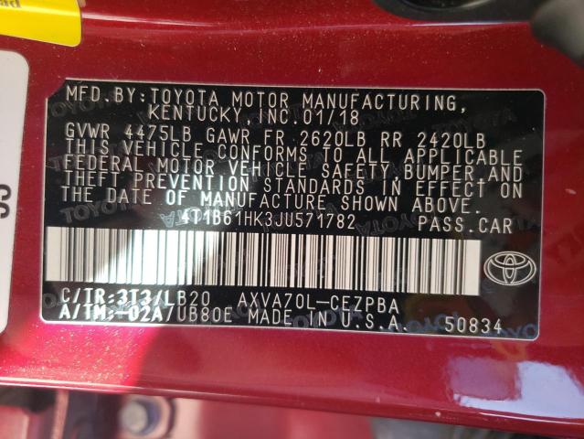 Photo 11 VIN: 4T1B61HK3JU571782 - TOYOTA CAMRY XSE 