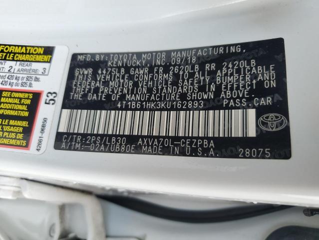 Photo 11 VIN: 4T1B61HK3KU162893 - TOYOTA CAMRY 