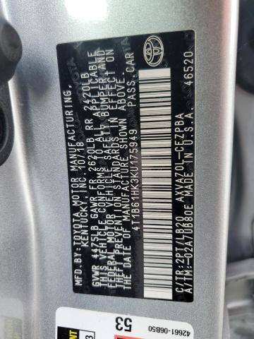 Photo 11 VIN: 4T1B61HK3KU175949 - TOYOTA CAMRY XSE 