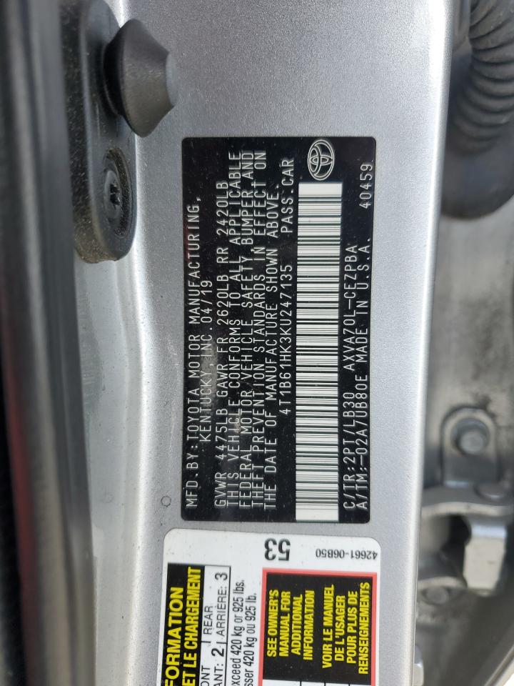 Photo 11 VIN: 4T1B61HK3KU247135 - TOYOTA CAMRY 