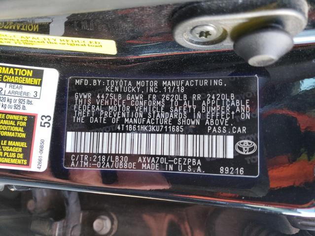 Photo 9 VIN: 4T1B61HK3KU711685 - TOYOTA CAMRY XSE 