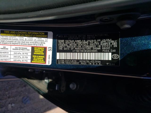 Photo 9 VIN: 4T1B61HK3KU849985 - TOYOTA CAMRY 