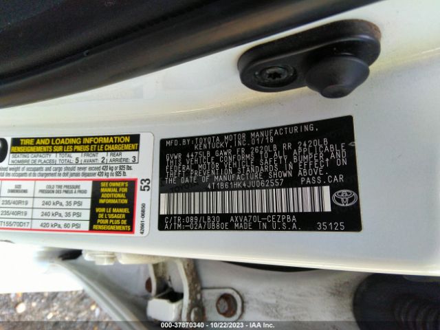 Photo 8 VIN: 4T1B61HK4JU062557 - TOYOTA CAMRY 