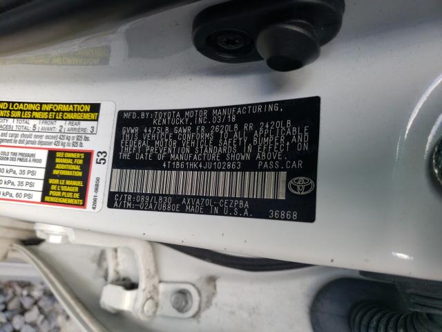 Photo 9 VIN: 4T1B61HK4JU102863 - TOYOTA CAMRY XSE 