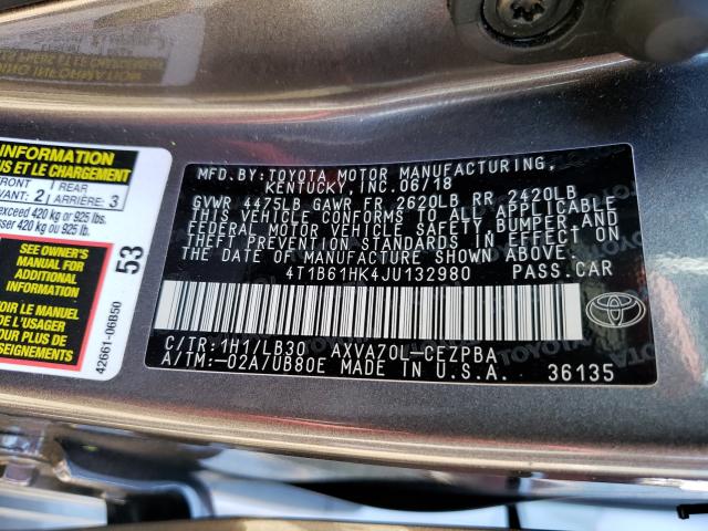 Photo 9 VIN: 4T1B61HK4JU132980 - TOYOTA CAMRY XSE 